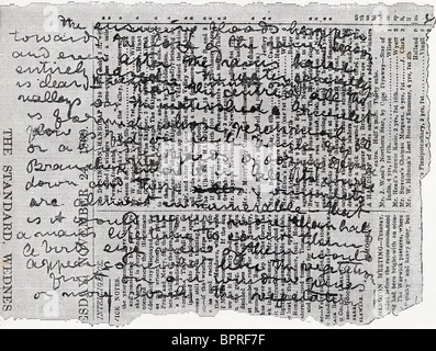 Fragment de Stanley's journal. Sir Henry Morton Stanley, né John Rowland, 1841 à 1904. Banque D'Images