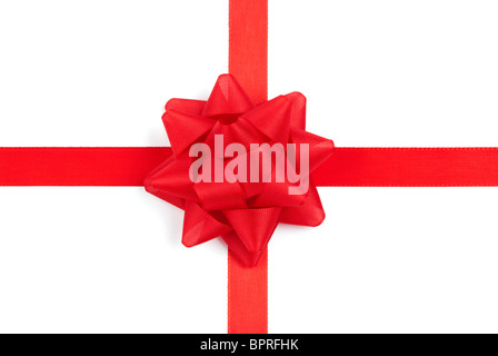 Big Red bow on white background Banque D'Images
