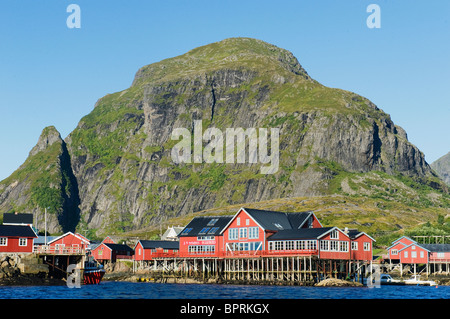 Å, village de pêcheurs sur l'île de Moskenes, îles Lofoten, Norvège Banque D'Images