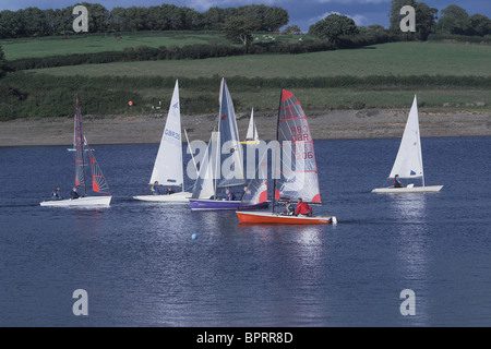 Course de canot sur le lac Wimbleball. Le Somerset. UK Banque D'Images