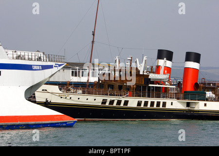 WAVERLEY est le dernier bateau à vapeur de mer dans le monde.Le port de Weymouth dorset england uk go Banque D'Images