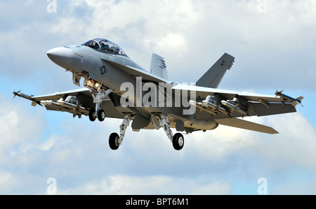 F18, F-18, le Boeing F/A-18E/F Super Hornet chasseur multirôle. Banque D'Images