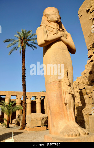 Statue de Ramsès II Temple de Karnak, en Égypte. Banque D'Images