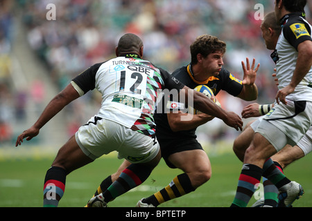 Le deuxième match de la double récolte de Twickenham, London Wasps v Harlequins. Banque D'Images