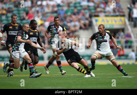 Le deuxième match de la double récolte de Twickenham, London Wasps v Harlequins. Banque D'Images