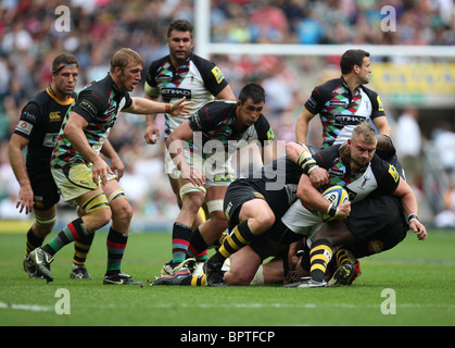 Le deuxième match de la double récolte de Twickenham, London Wasps v Harlequins. Banque D'Images