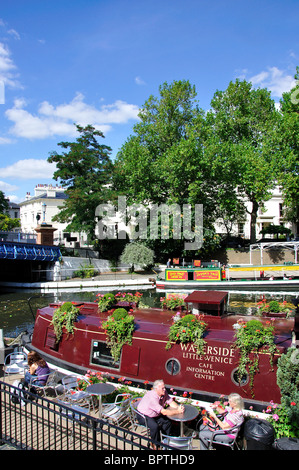 Le café au bord de l'eau, la Petite Venise, Maida Vale, City of westminster, Greater London, Angleterre, Royaume-Uni Banque D'Images