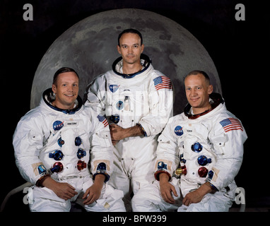 NEIL ARMSTRONG, MICHAEL COLLINS, BUZZ ALDRIN, ASTRONAUTES APOLLO 11 16 JUILLET 1969, CRÉDIT NASA Banque D'Images