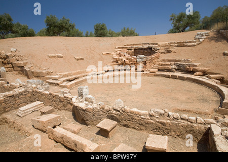L'amphithéâtre romain, l'Aptera ruines anciennes, Crète, Grèce Banque D'Images