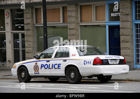 Voiture de police de Transit, Vancouver, British Columbia, Canada Banque D'Images