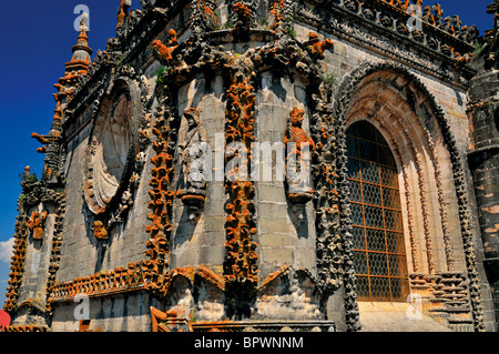 Portugal : détails architectoniques du couvent du Christ à Tomar Banque D'Images