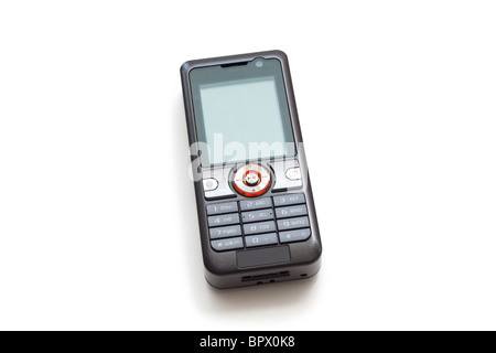 Téléphone mobile sur un fond blanc Banque D'Images