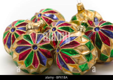 Belle boule de verre soufflé couleur décorations de Noël Banque D'Images