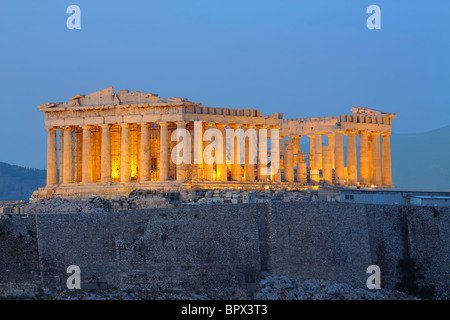 Le Parthénon sur l'acropole dans l'après-midi Banque D'Images