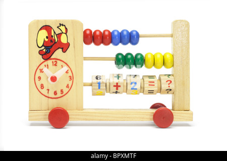 Jouet d'apprentissage de l'enfant et de l'horloge d'Abacus sur roues Banque D'Images