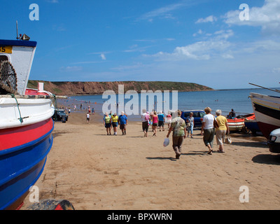 Filey Coble Landing, Filey, East Yorkshire, de la côte nord de l'Angleterre Banque D'Images