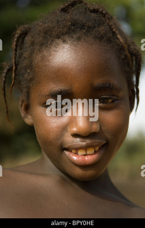 Girl portrait, Oussouye, en Casamance, Sénégal Banque D'Images