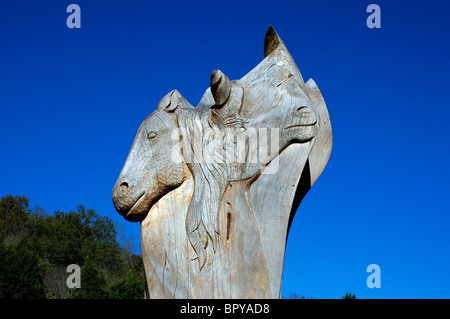 Sculpture de cheval sur les terrains de Cannon Carriage Driving Center, Woodbury, New Jersey Banque D'Images