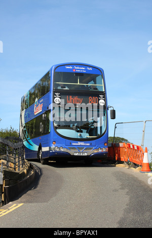 Un service de bus rural sur le North Yorkshire Moors. Banque D'Images