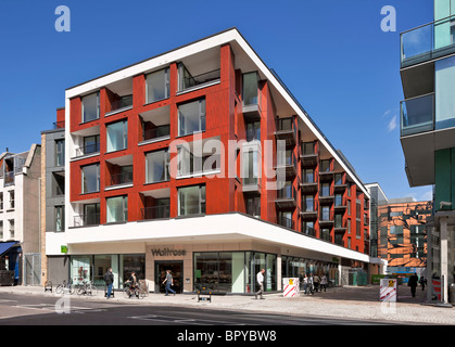 Appartements au-dessus de supermarché Waitrose à St John Street, Clerkenwell, London. Banque D'Images