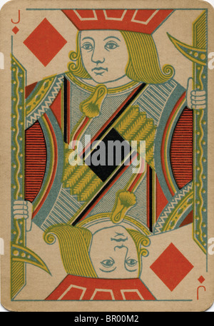 Valet de carreau vintage playing card Banque D'Images
