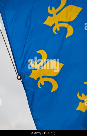 'Fleur de lis' drapeau dans l'historique quartier français de La Nouvelle-Orléans, Louisiane, Etats-Unis Banque D'Images