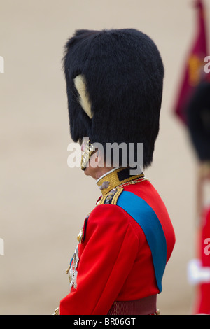 Le Prince Philip debout sur l'estrade alors que la Reine inspecte ses troupes. 'La couleur' 2010 Parade Banque D'Images