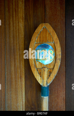 Numéro de chambre au resort de Bora Bora Banque D'Images