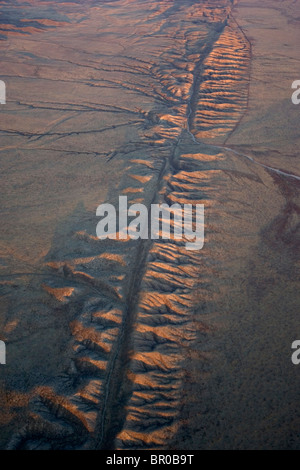 Vue aérienne de la San Andeas faute. Banque D'Images