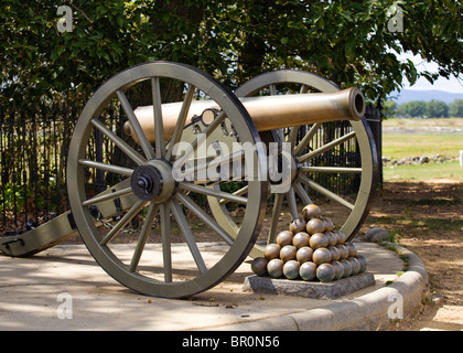 La guerre civile américaine et des boulets de canon - Gettysburg, Pennsylvanie, USA Banque D'Images