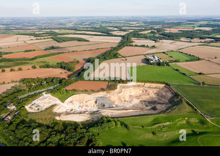 Carrière de calcaire de Cotswold en haut de la colline de poissons, de Broadway, de la North West Worcestershire Banque D'Images