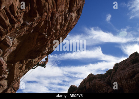 Rock climber. Red Rocks, Las Vegas, Nevada, USA. Banque D'Images