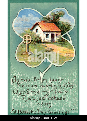 Un vintage St Patrick Day Carte Souvenir Banque D'Images