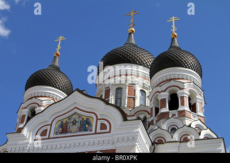 Dômes de la cathédrale Alexandre Nevsky à Tallinn, Estonie Banque D'Images