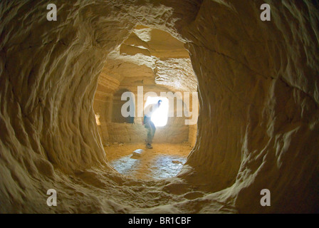 Dans le palais d'hiver de Tsaparang Gugé, Tibet, Banque D'Images