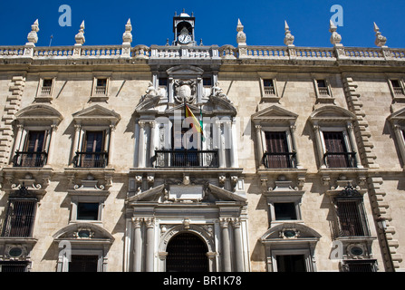 Façade de Real Chancilleria, aujourd'hui palais de justice, la Plaza Nueva, centre-ville, Grenade, Andalousie, espagne. Banque D'Images