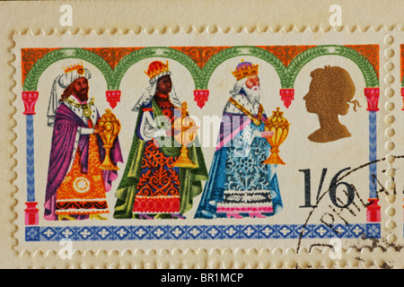 1969 Timbres de Noël au Royaume-Uni Les Trois Rois Banque D'Images