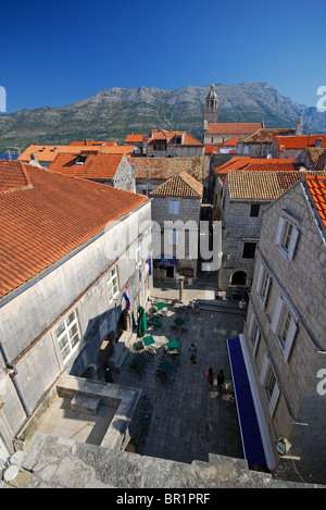 La ville de Korcula, l''île de Korcula, Croatie Banque D'Images