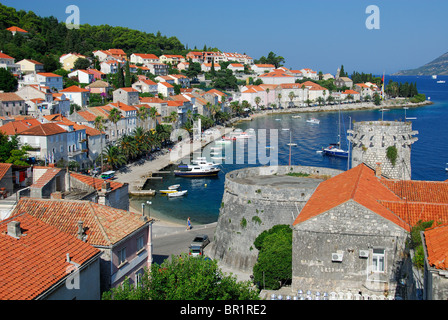 La ville de Korcula, l''île de Korcula, Dalmatie du Sud, Croatie. 2010. Banque D'Images