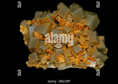 Fluorine (CaF2-fluorure de calcium) - (cubes gris) - Chine - l'un des plus populaires parmi les collectionneurs de minéraux Banque D'Images