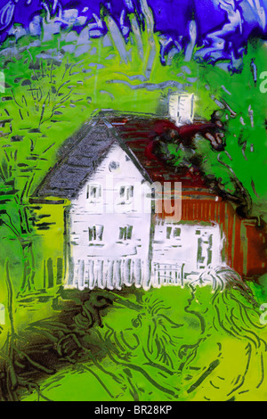 Vitraux de macro shot Banque D'Images