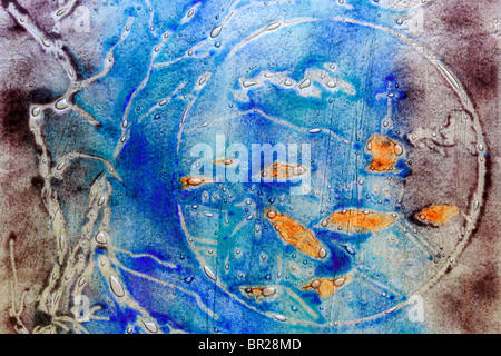 Vitraux de macro shot Banque D'Images