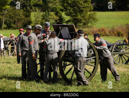 La guerre civile américaine - reconstitution Gettysburg, Pennsylvanie, USA Banque D'Images