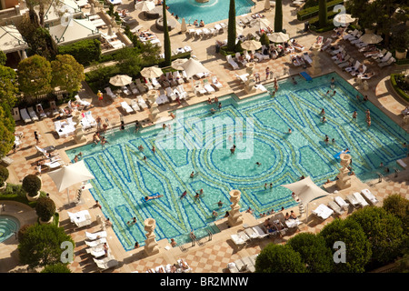 Les piscines à l'hôtel Bellagio, Las Vegas USA Banque D'Images