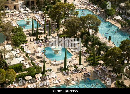 Les piscines à l'hôtel Bellagio, Las Vegas USA Banque D'Images