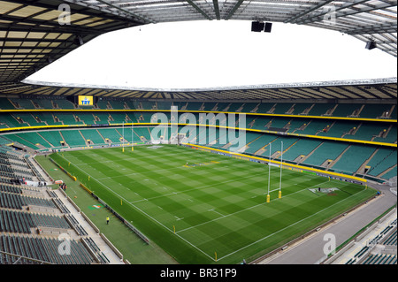 Vue à l'intérieur du stade de Twickenham, London, Londres. Accueil de la Rugby Football Union RFU ou Banque D'Images