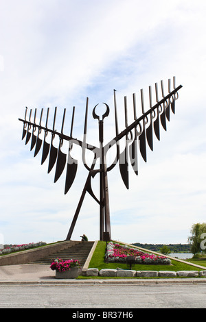 Grande sculpture extérieure spirit catcher Barrie Banque D'Images