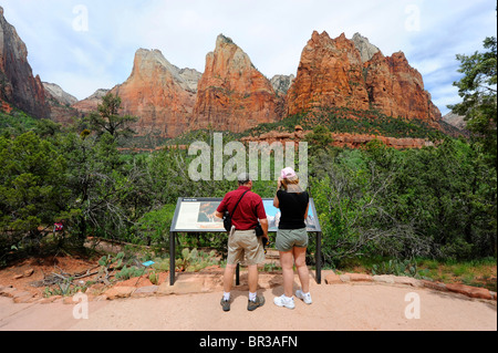 Cour des patriarches Mount Zion National Park Utah Banque D'Images