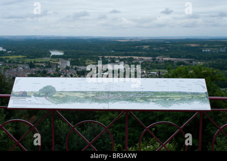 Vue panoramique de la vallée de la Loire de Sancerre, France Banque D'Images