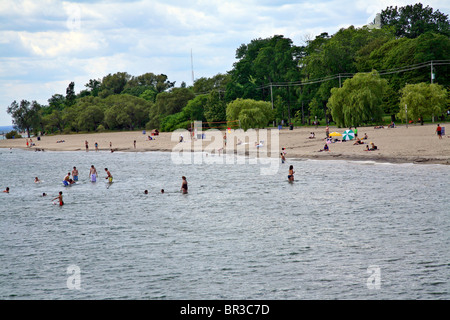 Plage de baignade sur Toronto et centre de l'île Ward, une partie du Service des parcs de Toronto Toronto,Ontario;;Canada Banque D'Images